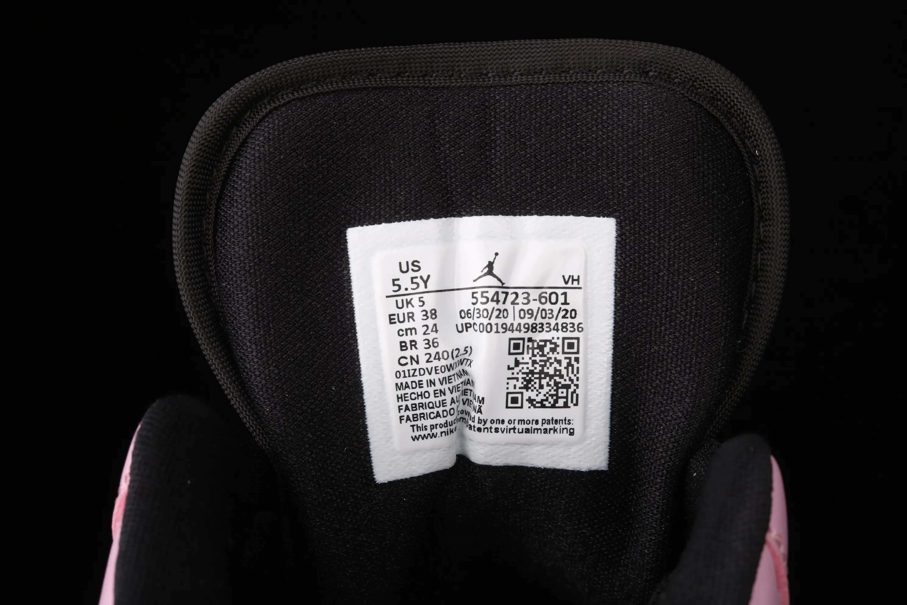 All categories Air Jordan Jordan series basketball shoes Air Jordan 1 Low G version pure original Air Jordan 1 Low AJ1 Joe 1 low top black powder 554723-601